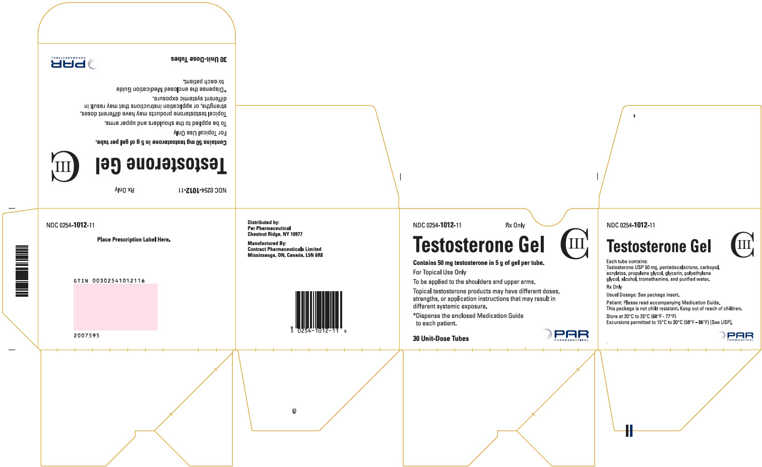 DEA- Cl3-Testosterone 50MG 30X5 GM Gel by Par Pharma USA -DE DEA- Cl3-Testosterone 50MG 30X5 GM Gel by Par Pharma USA -DE