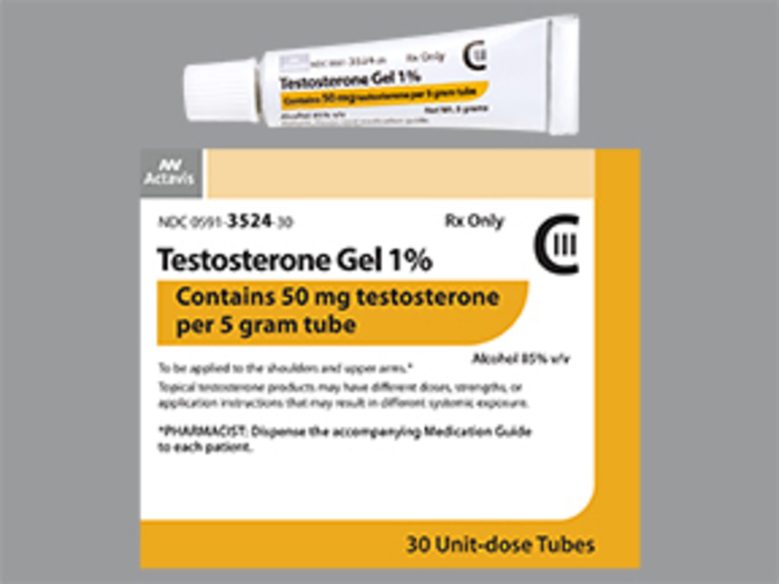 DEA- Cl3-Testosterone 50MGTUBE 30X5 GM Gel by Teva Pharma USA 