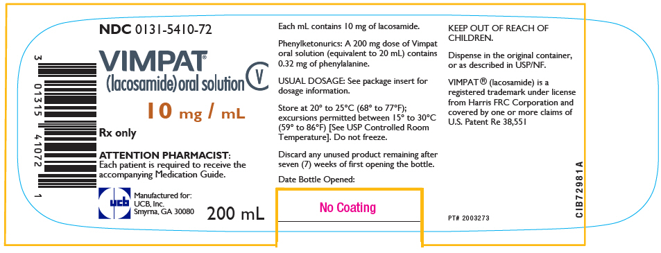 DEA- Cl5-Vimpat Lacosamide  10MG/ML 200 ML SOL by UCB Pharma USA 