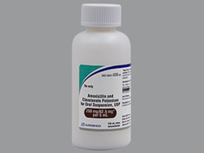 Rx Item-Amoxicillin-Clavulanate Potassium 250-62.5MG 150 ML Suspension by Aurobindo Pharma USA 