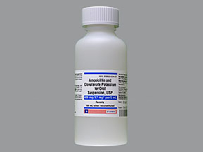 Rx Item-Amoxicillin-Clavulanate Potassium 400-57MG/5 100 ML Suspension by Aurobindo Pharma USA Generic Augmentin 