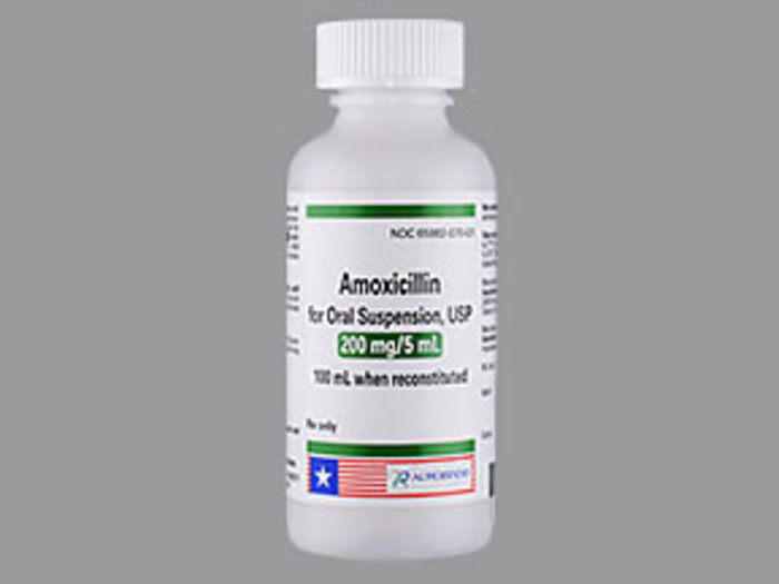 Rx Item-Amoxicillin Trihydrate 200MG/5ML 100 ML Suspension by Aurobindo Pharma USA 
