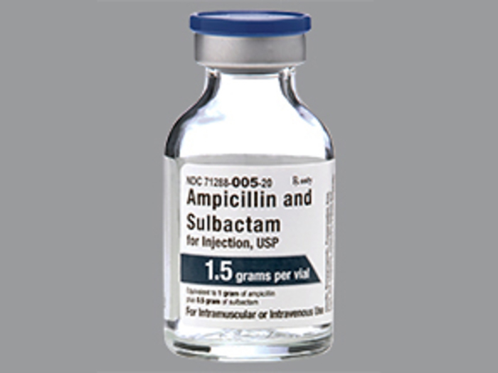 Rx Item Ampicillin Sulbactam 1 5GM 10X20 ML Vial By Meitheal Pharma USA Rx Item Ampicillin Sulbactam 1 5GM 10X20 ML Vial By Meitheal Pharma USA