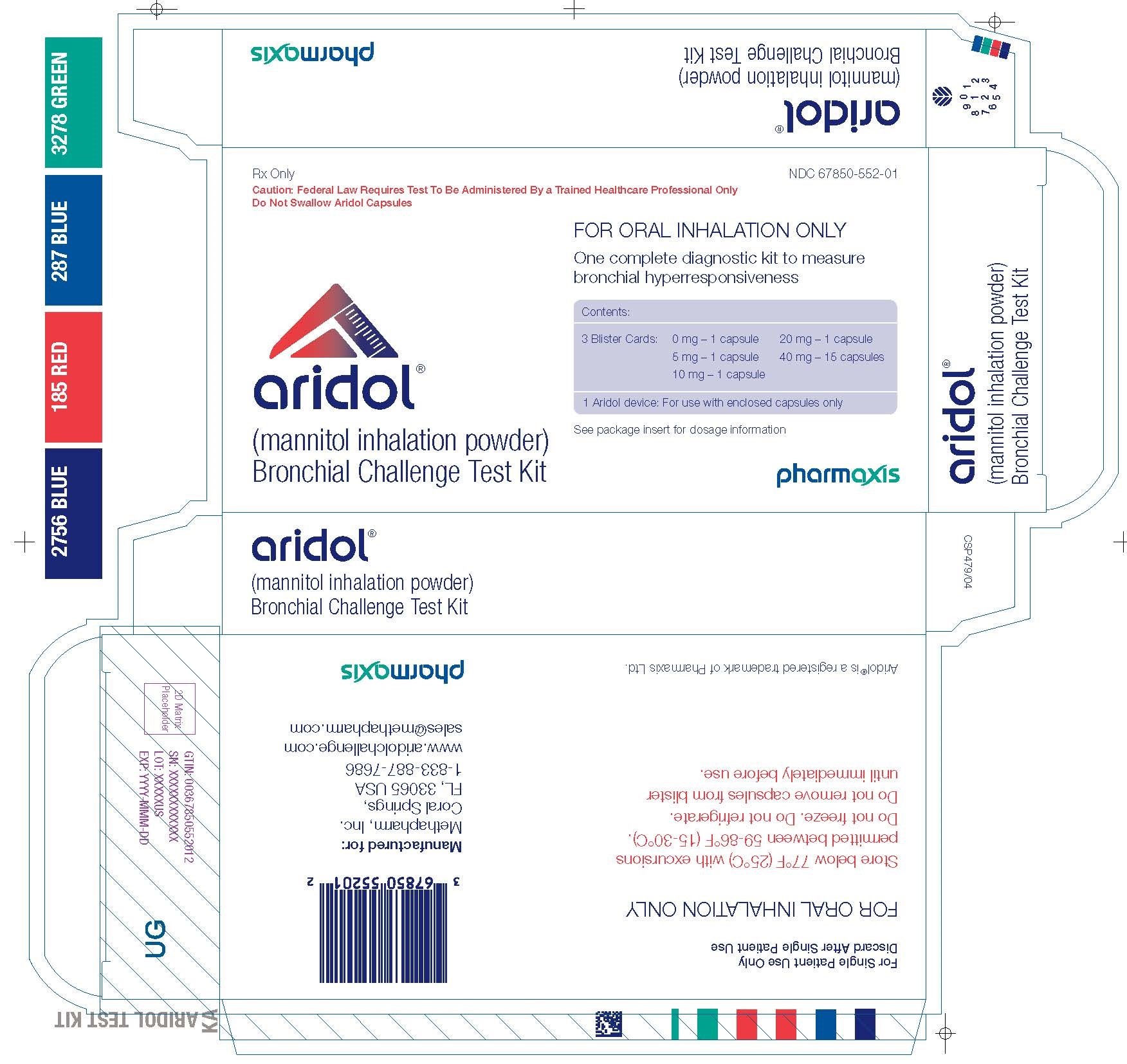 Rx Item-Aridol KIT-mannitol Inhalation Caps w/ Device by Metha Pharma USA 