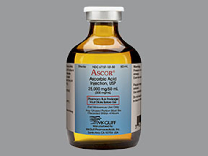 Rx Item-Ascor 25MUMG ascorbic acid Vit C 50 ML Inj -KEEP REFRIG- by Mcguff 