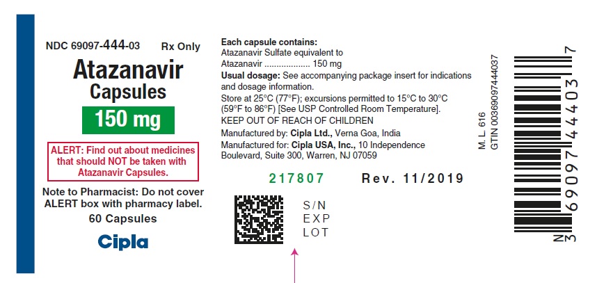Rx Item-Atazanavir Sulfate 150MG 60 Cap by Cipla Pharma USA Gen Reyataz
