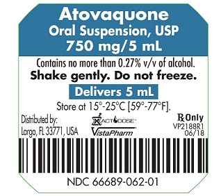 Rx Item-Atovaquone 750MG Gen Mepron 42X5 ML Susp by Vista Pharma USA Unit Dose