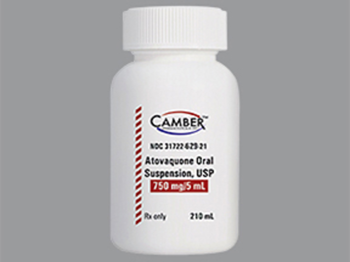Rx Item-Atovaquone 750MG/5ML 210 ML Sus Gen Mepron by Camber Pharma USA 