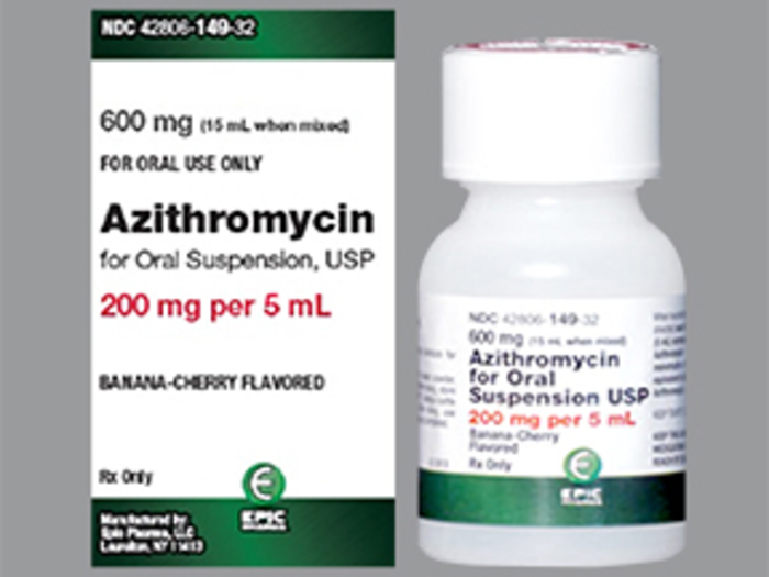 Rx Item-Azithromycin 200M-5ML 15 ML Sus by Epic Pharma USA Gen Zithromax