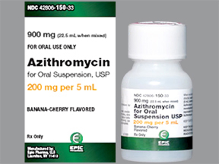 Rx Item-Azithromycin 200M-5ML 22.5 ML Susp by Epic Pharma USA Gen Zithromax