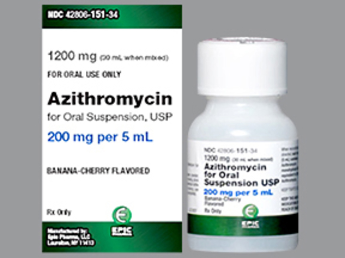 Rx Item-Azithromycin 200M-5ML 30 ML Sus by Epic Pharma USA Gen Zithromax