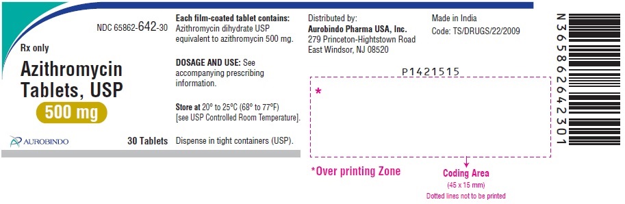 Rx Item-Azithromycin 500MG 30 Tab by Aurobindo Pharma USA gen Zithromax