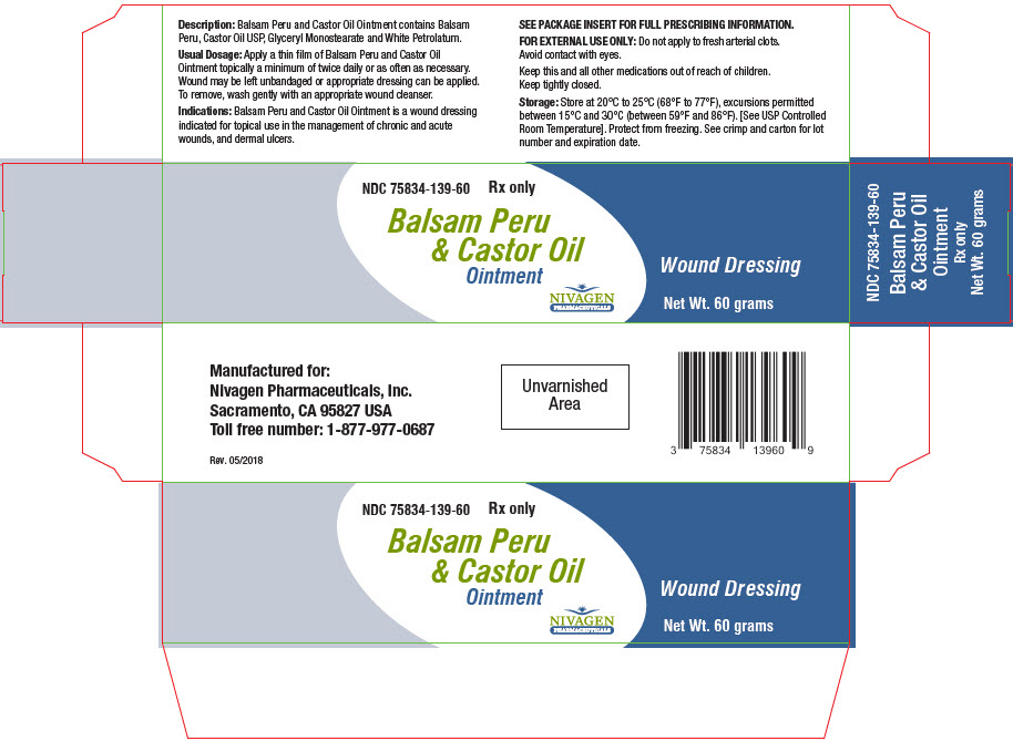 Rx Item-Balsam Peru-Castor 60 GM Ointment by Nivagen Pharma USA Gen Venelex 