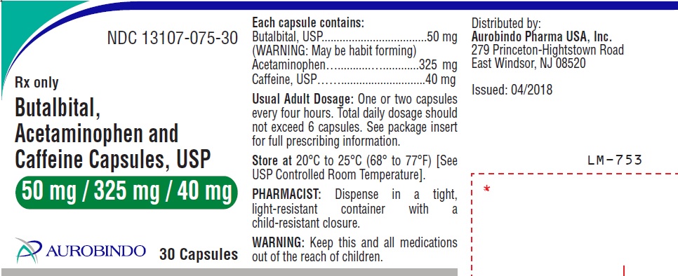 Rx Item-Butalbital-Acetaminophen-Caffeine 50-325-40 100 Cap by Aurobindo Pharma USA 