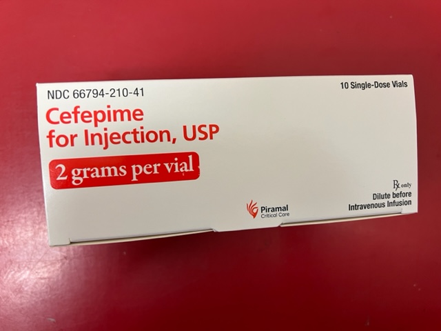 Rx Item-Cefepime 2GM 10 Single Dose Vial by Piramal Exp 01-2023