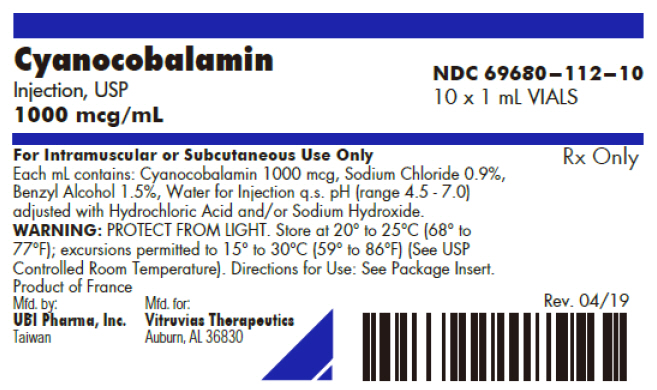 Rx Item-Cyanocobalami 1000MCG 10X1 ML Vial by Vitruvias Therapeutics USA 