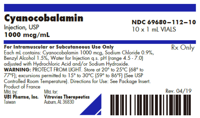 Rx Item-Cyanocobalamine  1000MCG 10X1 ML Vial by Vitruvias Therapeutics USA 