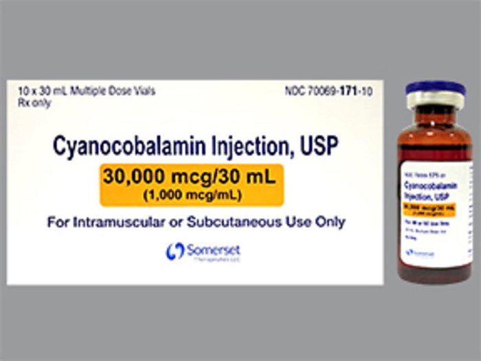 Rx Item-Cyanocobalamine  3M 10X30 ML Multi Dose Vial by Somerset Therapeutics USA Pharma USA 
