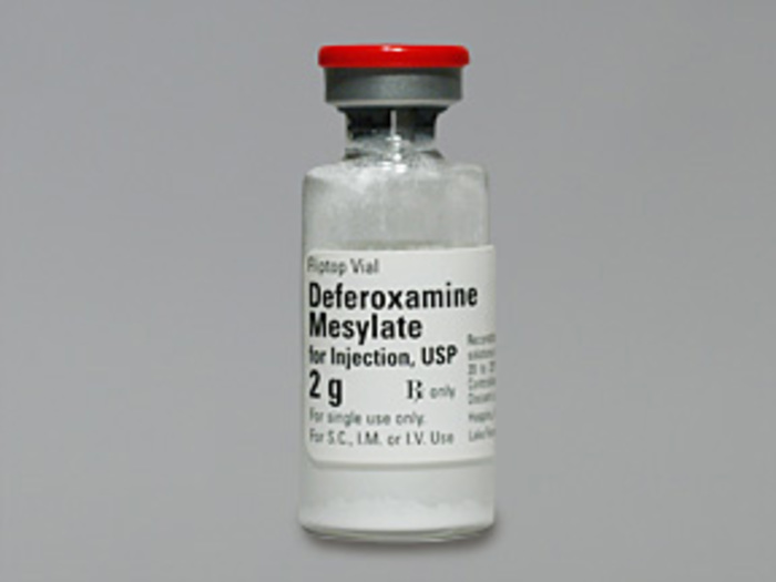 Rx Item-Deferoxamine 2GM 4 Vial  by Pfizer Pharma USA Injection Gen Desferal