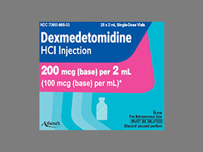 Rx Item-Dexmedetomidi 200MCG 25X2 ML SDV by Sagent Pharma USA Gen PRECEDEX