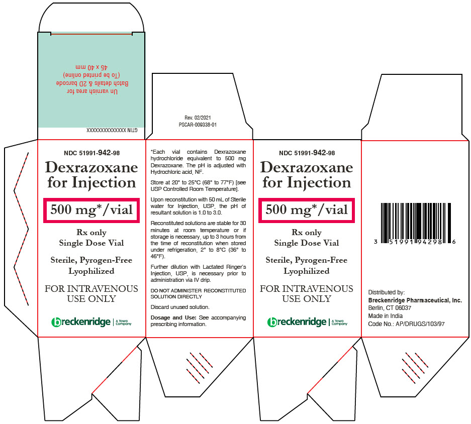 Rx Item-Dexrazoxane 500MG 1 Single Dose Vial by Breckenridge Totect, Zinecard