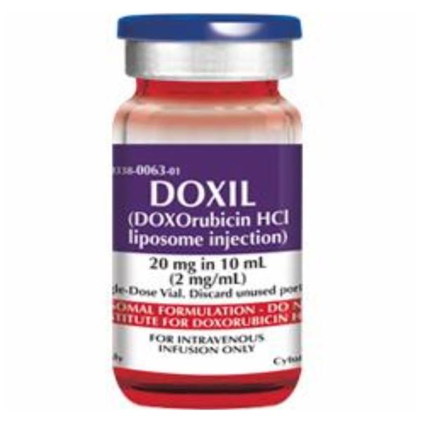Rx Item-Doxil 25MG 10 ML Single Dose Vial by Baxter Pharma USA 