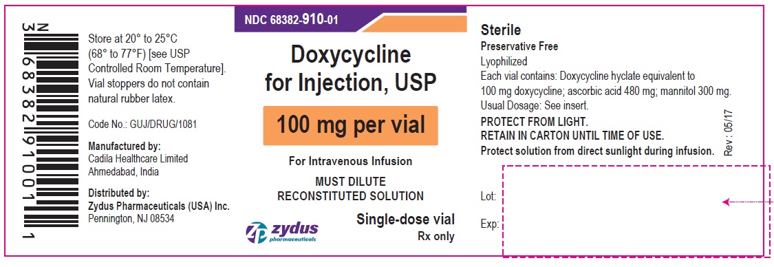Rx Item-Doxycycline 100MG 10 Single Dose Vial by Zydus Pharma USA 