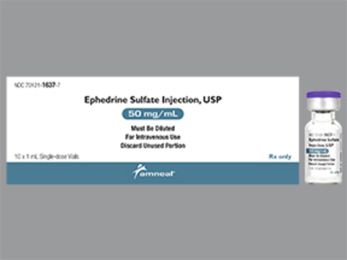 Rx Item-Ephedrine Sulfate 50MG 10X1 ML Single Dose Vial by Amneal Pharma USA 