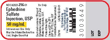 Rx Item-Ephedrine Sulfatef 50MG 25X1 ML Single Dose Vial by Par Sterile Products Pharma USA 