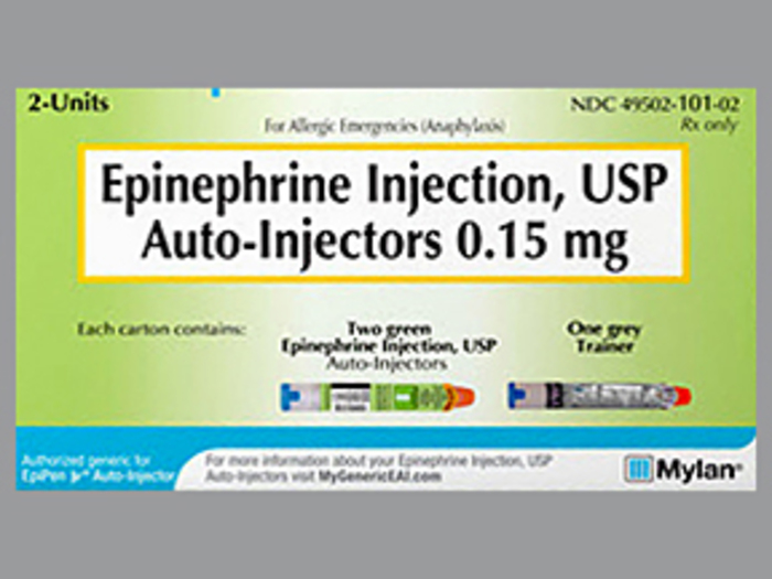 Rx Item-Epinephrine 0.15MG 2 PFS by Mylan Specialty Lpag 