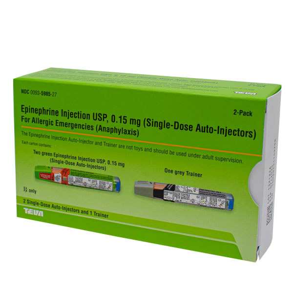 Rx Item-Epinephrine 0.15MG 2 PFS by Teva Pharma USA Gen Epipen