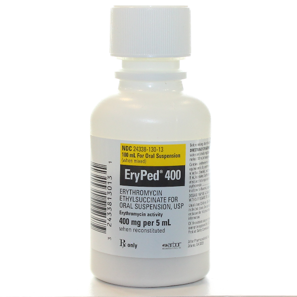 Rx Item-Erythromycin 400MG-5ML 100 ML Sus by Wilshire Pharma USA Eryped