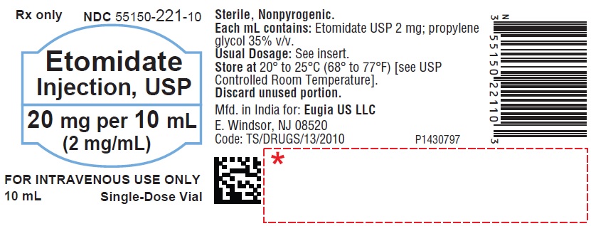 Rx Item-Etomidate 20MG 10X10 ML Single Dose Vial by Auromedics Pharma USA 