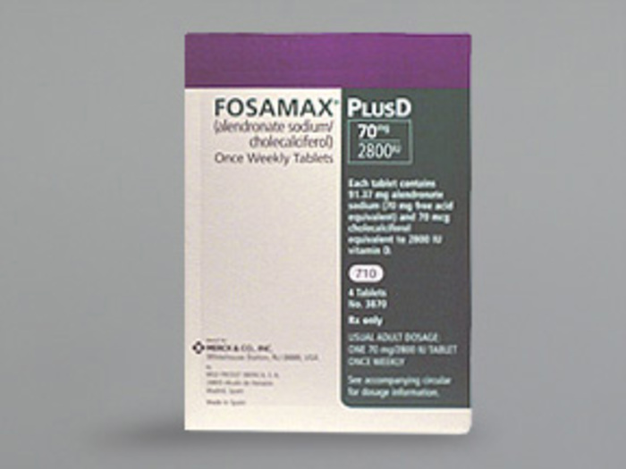 Rx Item-Fosamax +D 70MG2800IU 4 TAB-Cool Store- by Merck & Co Pharma USA 