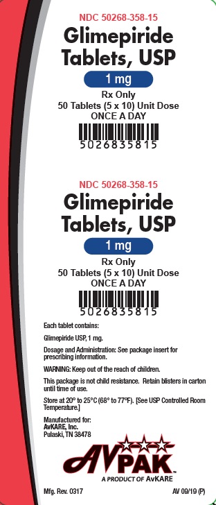 Rx Item-Glimepiride 1MG 50 Tab by Avkare Pharma USA Gen Amaryl UD