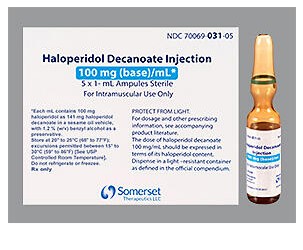 Rx Item-Haloperidol Dec 100MG/ML 5X1 ML Ampoule by Somerset Gen Haldol