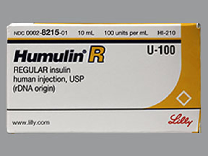 Rx Item-Humulin R 100U/ML 10 ML Vial -KEEP REFRIG- by Lilly Eli & Co USA 