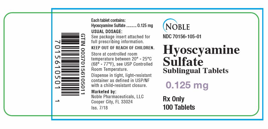 Rx Item-Hyoscyamine 0.125MG 100 Tab by Eci Pharma USA Gen Levsin