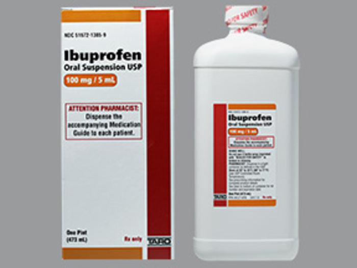 Rx Item-Ibuprofen 100MG-5ML 473 ML Suspension by Taro Pharma USA 