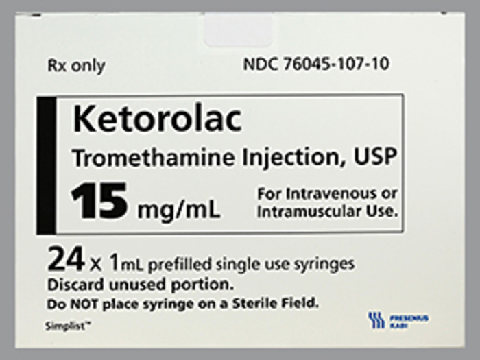Rx Item-Ketorolac 15MG 24X1 ML PFS by Fresenius Kabi Pharma USA 