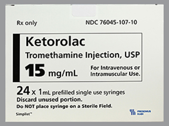 Rx Item-Ketorolac 15MG 24X1 ML PFS by Fresenius Kabi Pharma USA Gen Toradol