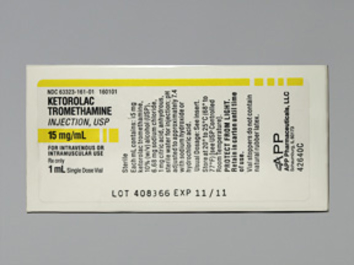Rx Item-Ketorolac 15MG 25X1 ML Single Dose Vial  by Fresenius Kabi Pharma USA 