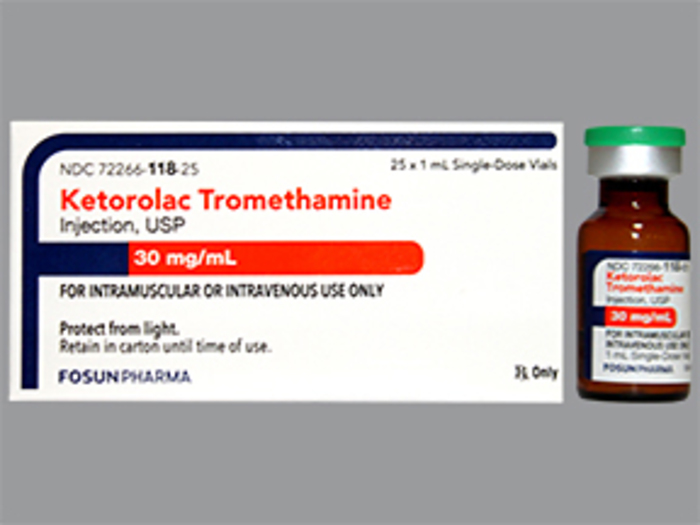 Rx Item-Ketorolac Tromethamine 30MG 25X1 ML Single Dose Vial by Fosun Pharma USA Injection 