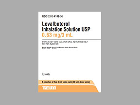 Rx Item-Levalbuterol 0.63MG 6X5X3 ML Vial by Teva Pharma USA 