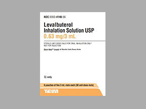 Rx Item-Levalbuterol 0.63MG 6X5X3 ML Vial by Teva Pharma USA