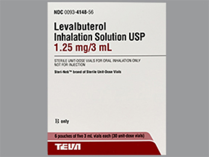 Rx Item-Levalbuterol 1.25MG 6X5X3 ML Vial by Teva Pharma USA Gen Xopenex