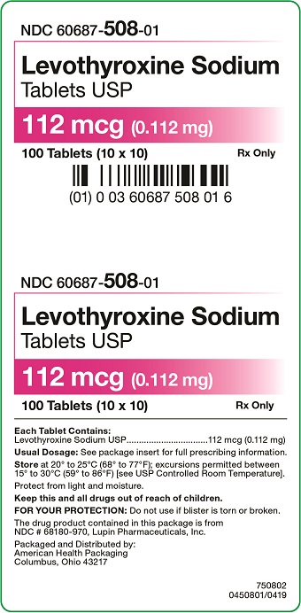 Rx Item-Levothyroxine  112MCG 100 Tab by AHP Gen Synthroid Unit Dose 