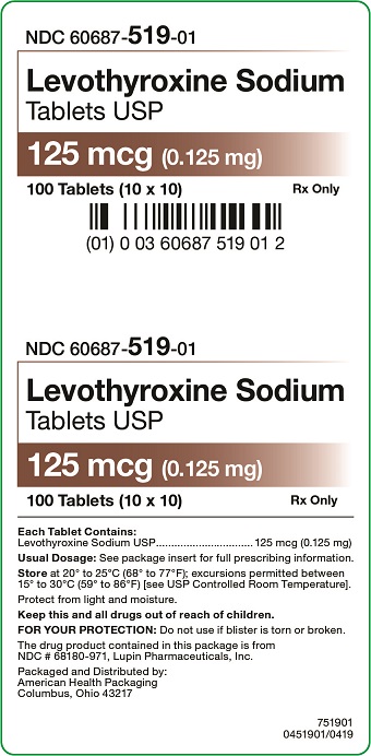 Rx Item-Levothyroxine  125MCG 100 Tab by AHP Gen Synthroid Unit Dose 