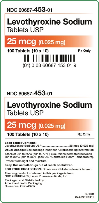 Rx Item-Levothyroxine 25MCG 100 Tab by AHP Gen Synthroid Unit Dose