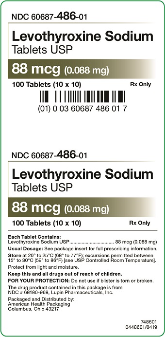 Rx Item-Levothyroxine AHP 88MCG 100 Tab by AHP Gen Synthroid 